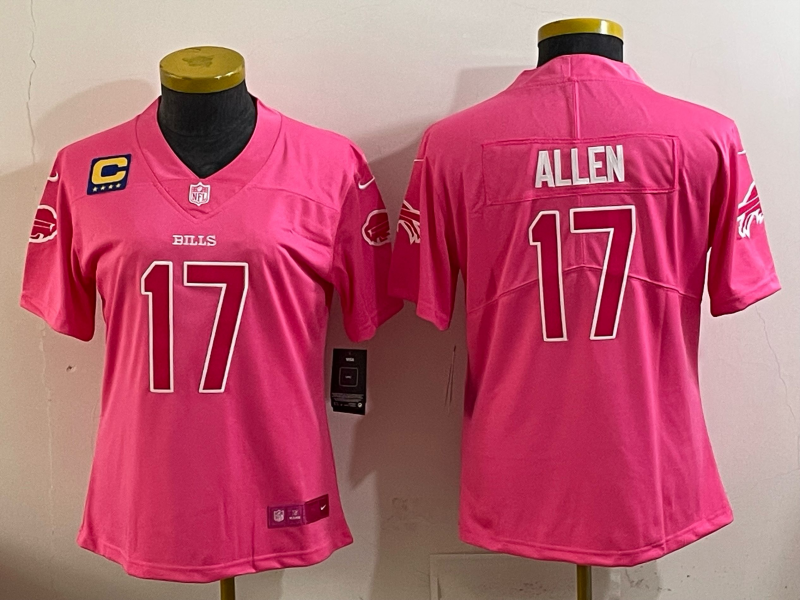 Youth Buffalo Bills 17 Allen pink Nike 2025 Limited MLB Jersey 004